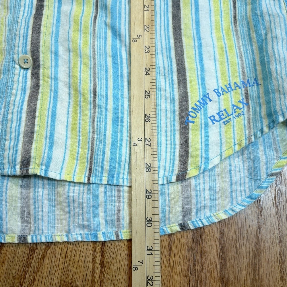 Tommy‎ Bahama Shirt Mens Large Relax 100% Linen Button Up Striped Summer Casual - Picture 6 of 8
